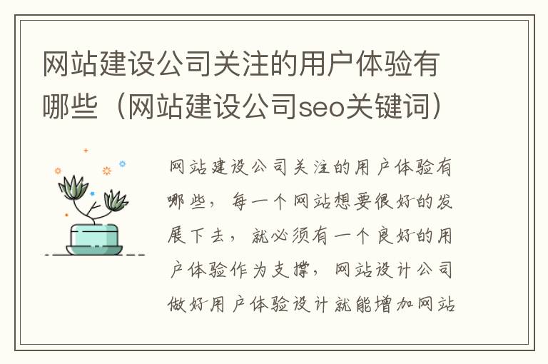 网站建设公司关注的用户体验有哪些（网站建设公司seo关键词）