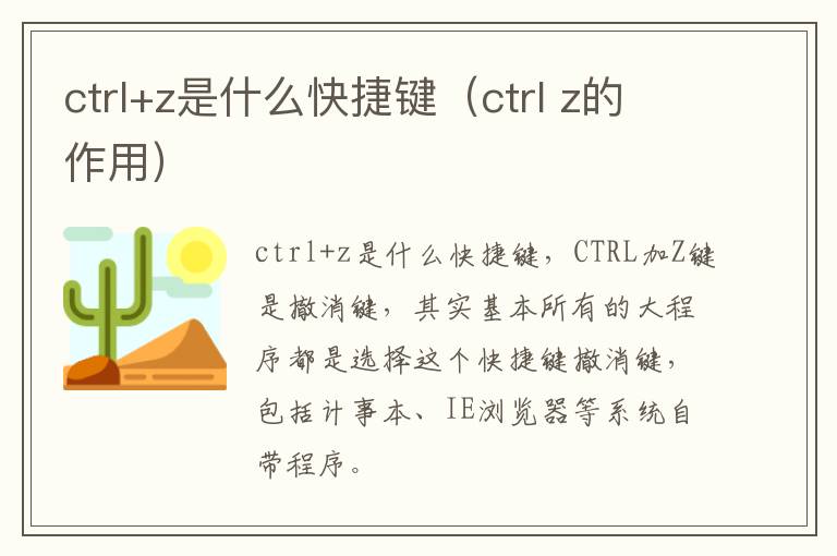 ctrl+z是什么快捷键（ctrl z的作用）
