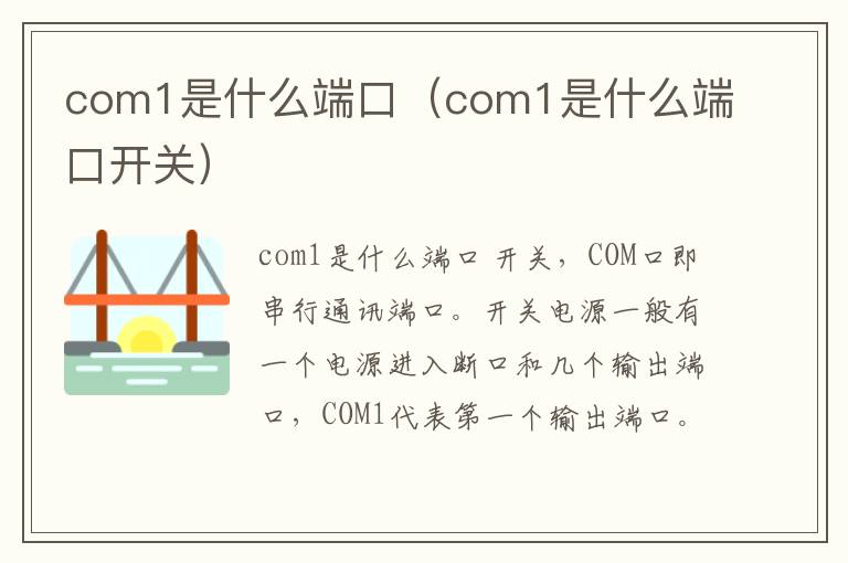 com1是什么端口（com1是什么端口开关）