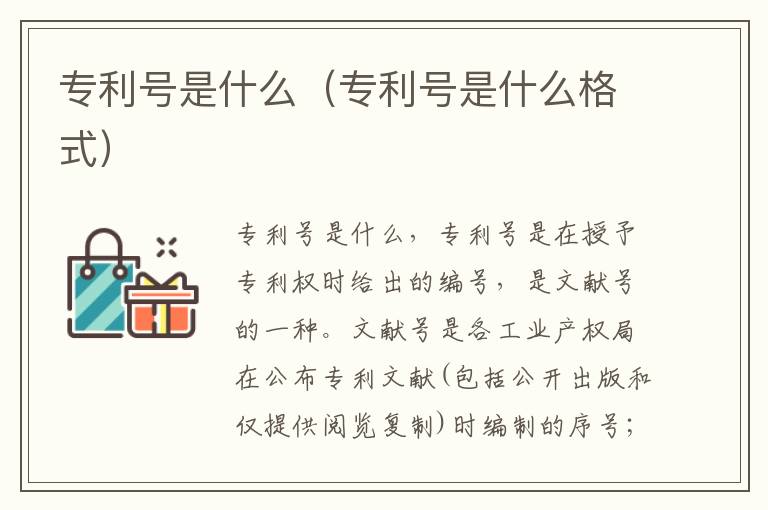 专利号是什么（专利号是什么格式）