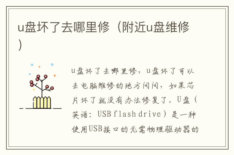 u盘坏了去哪里修（附近u盘维修）