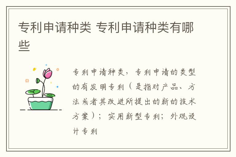 专利申请种类 专利申请种类有哪些