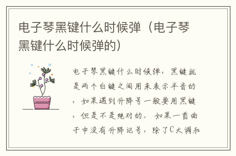 电子琴黑键什么时候弹（电子琴黑键什么时候弹的）