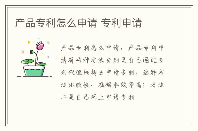 产品专利怎么申请 专利申请