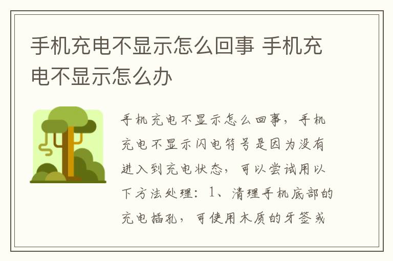 手机充电不显示怎么回事 手机充电不显示怎么办