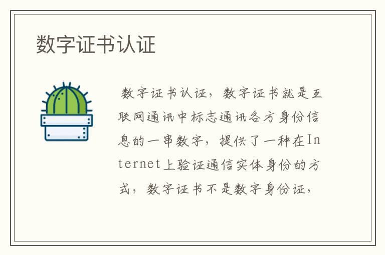  数字证书认证