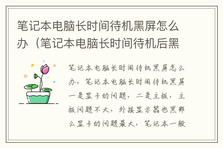 笔记本电脑长时间待机黑屏怎么办（笔记本电脑长时间待机后黑屏）