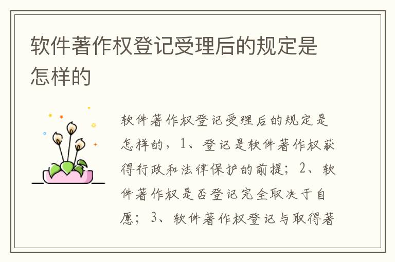 软件著作权登记受理后的规定是怎样的