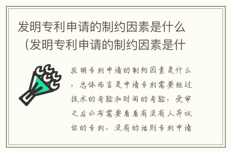 发明专利申请的制约因素是什么（发明专利申请的制约因素是什么意思）