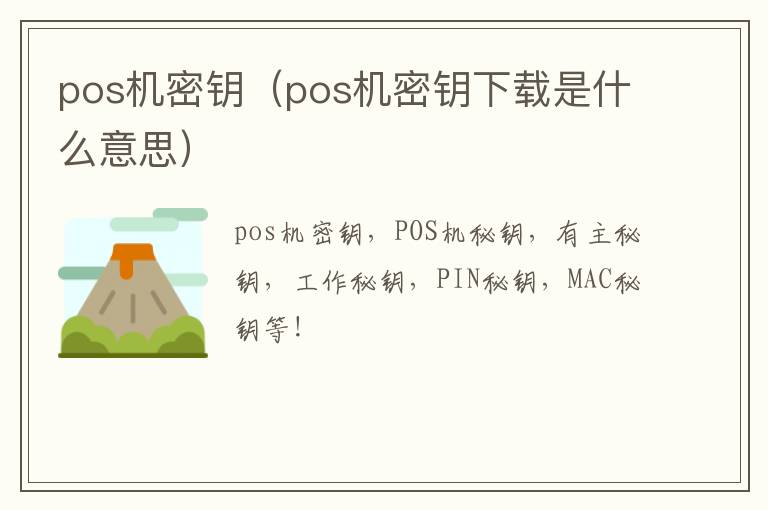 pos机密钥（pos机密钥下载是什么意思）