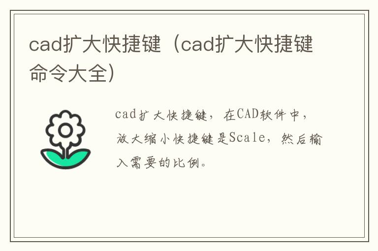 cad扩大快捷键（cad扩大快捷键命令大全）