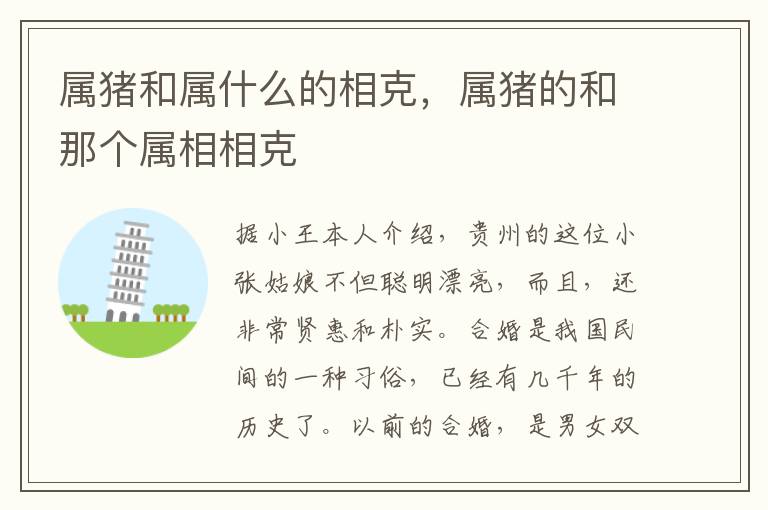 属猪和属什么的相克，属猪的和那个属相相克
