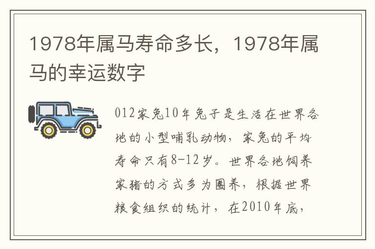 1978年属马寿命多长，1978年属马的幸运数字