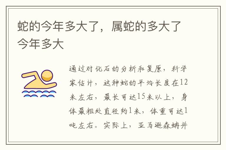 蛇的今年多大了，属蛇的多大了今年多大
