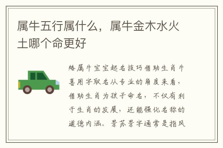 属牛五行属什么，属牛金木水火土哪个命更好