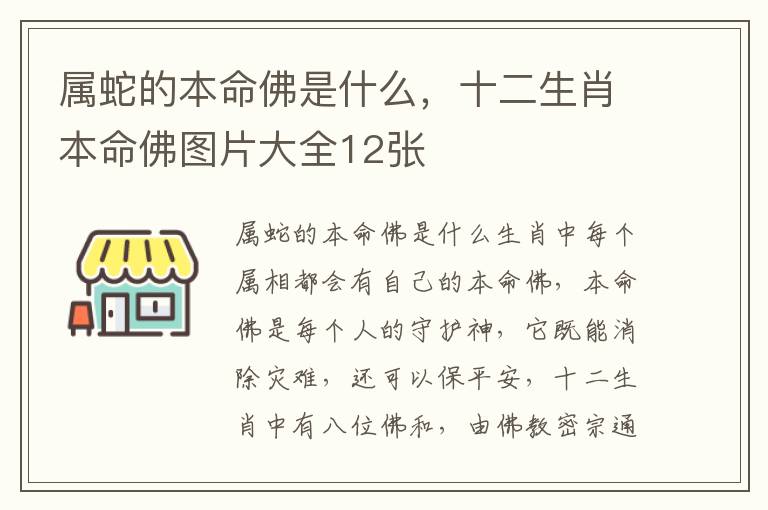 属蛇的本命佛是什么，十二生肖本命佛图片大全12张