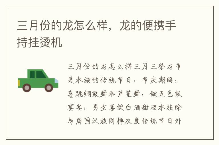 三月份的龙怎么样，龙的便携手持挂烫机