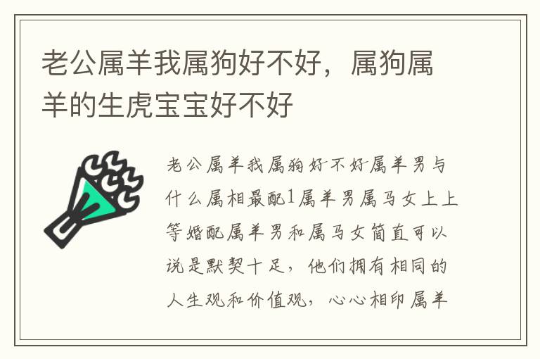 老公属羊我属狗好不好，属狗属羊的生虎宝宝好不好