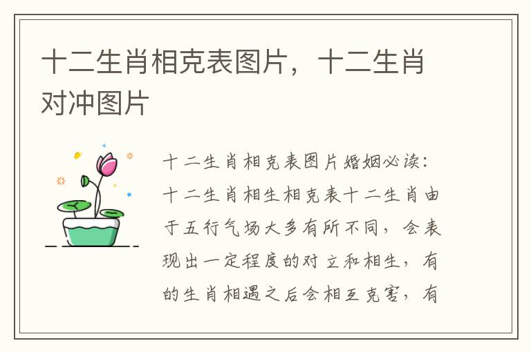 十二生肖相克表图片，十二生肖对冲图片