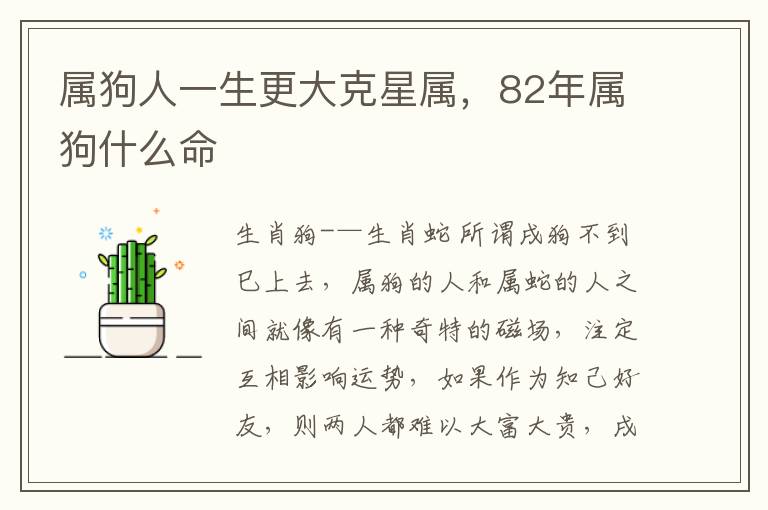 属狗人一生更大克星属，82年属狗什么命