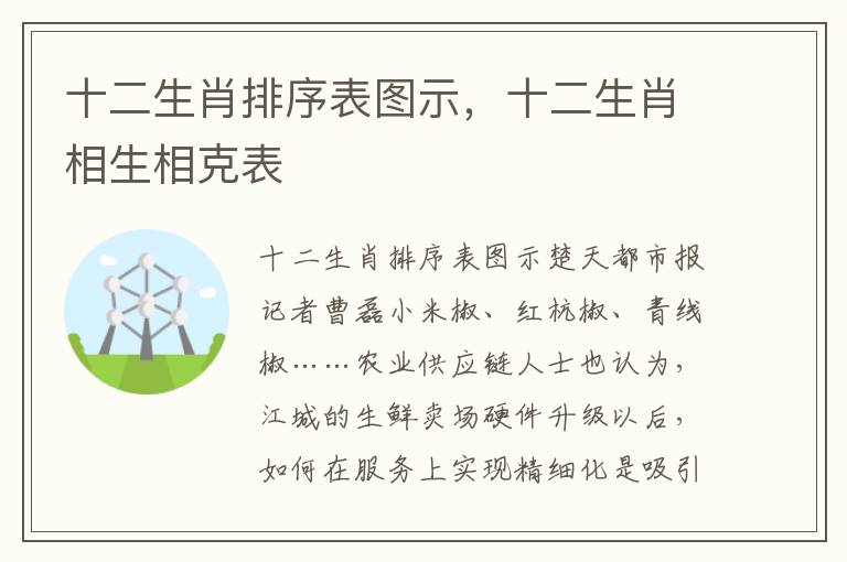 十二生肖排序表图示，十二生肖相生相克表