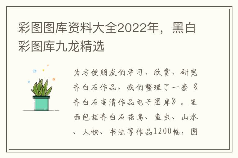彩图图库资料大全2022年，黑白彩图库九龙精选