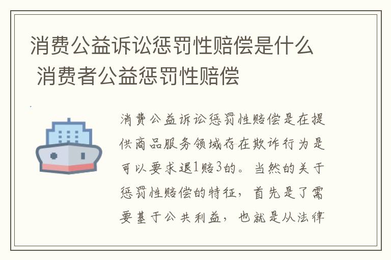 消费公益诉讼惩罚性赔偿是什么 消费者公益惩罚性赔偿