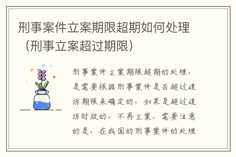 刑事案件立案期限超期如何处理（刑事立案超过期限）
