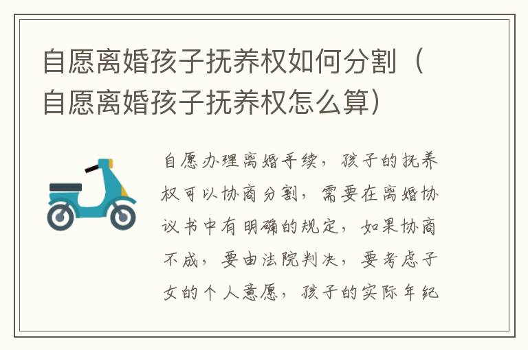 自愿离婚孩子抚养权如何分割（自愿离婚孩子抚养权怎么算）