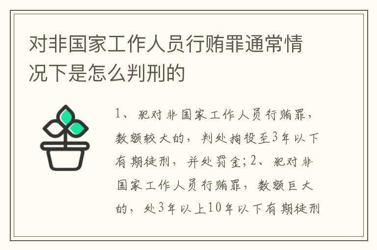 对非国家工作人员行贿罪通常情况下是怎么判刑的