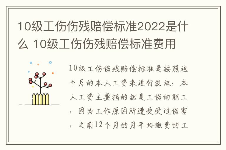 10级工伤伤残赔偿标准2022是什么 10级工伤伤残赔偿标准费用