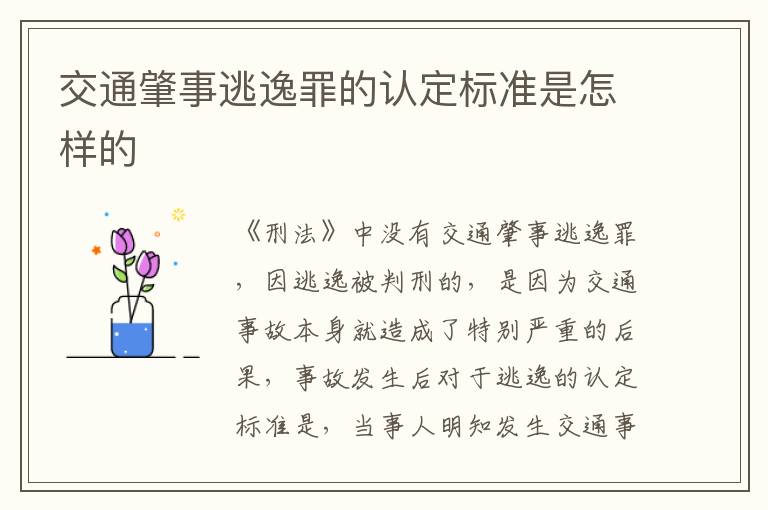 交通肇事逃逸罪的认定标准是怎样的