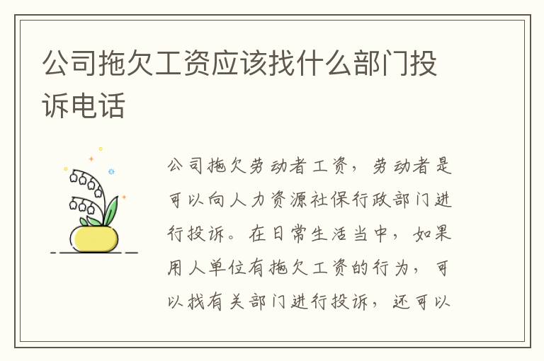 公司拖欠工资应该找什么部门投诉电话