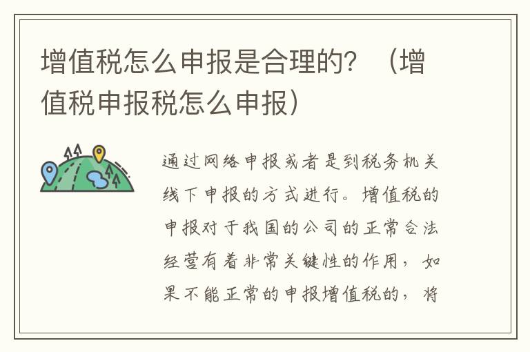 增值税怎么申报是合理的？（增值税申报税怎么申报）