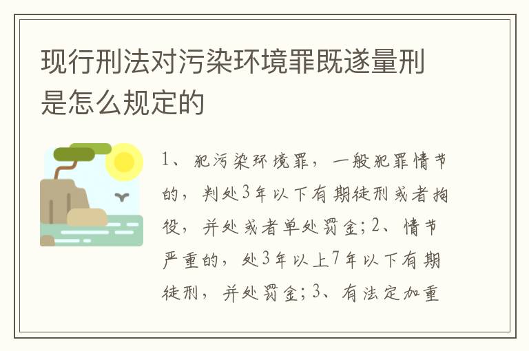 现行刑法对污染环境罪既遂量刑是怎么规定的
