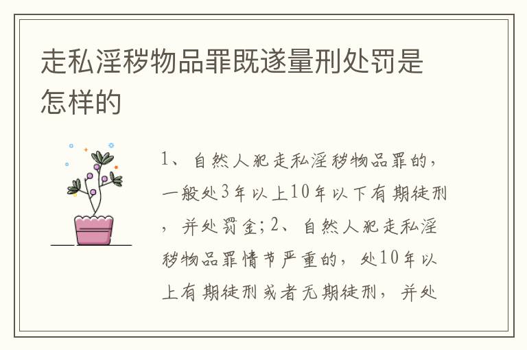 走私淫秽物品罪既遂量刑处罚是怎样的