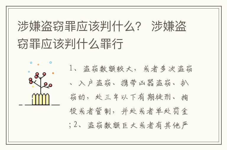 涉嫌盗窃罪应该判什么？ 涉嫌盗窃罪应该判什么罪行