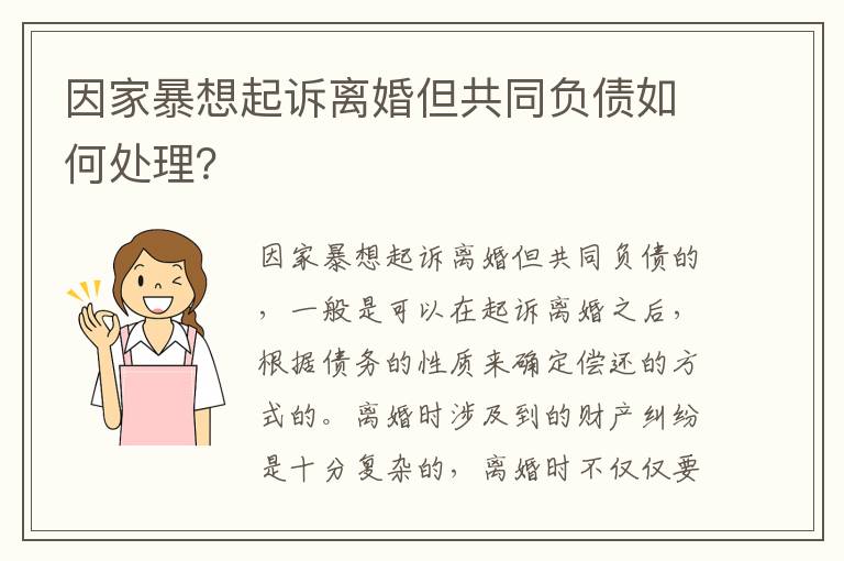 因家暴想起诉离婚但共同负债如何处理？