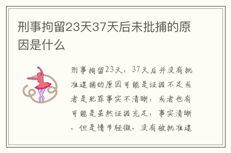 刑事拘留23天37天后未批捕的原因是什么