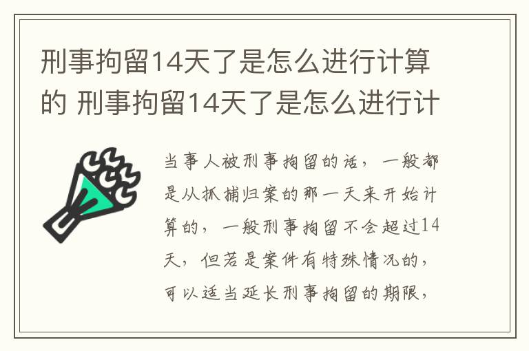 刑事拘留14天了是怎么进行计算的 刑事拘留14天了是怎么进行计算的呢