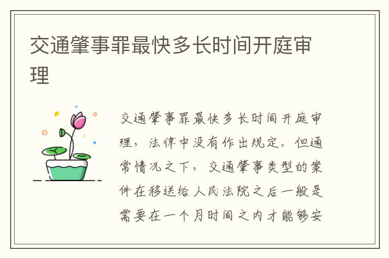 交通肇事罪最快多长时间开庭审理
