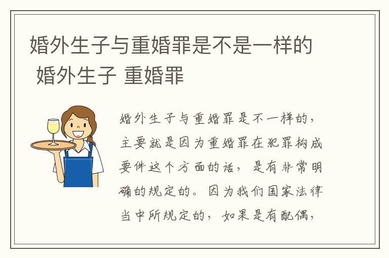 婚外生子与重婚罪是不是一样的 婚外生子 重婚罪