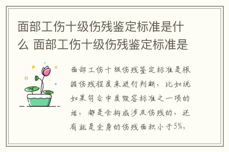 面部工伤十级伤残鉴定标准是什么 面部工伤十级伤残鉴定标准是什么样的