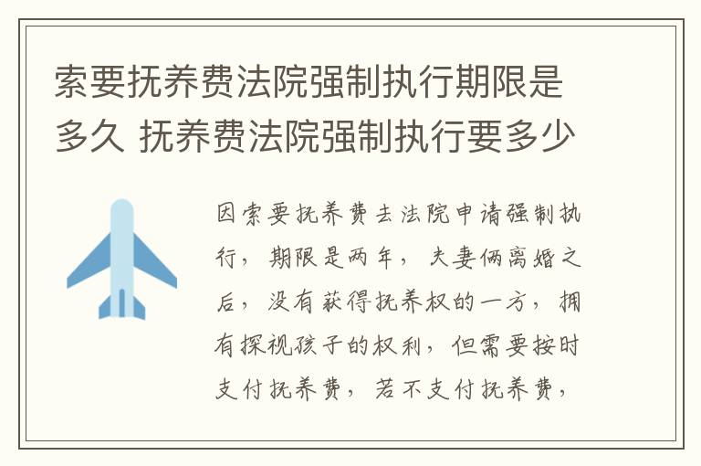 索要抚养费法院强制执行期限是多久 抚养费法院强制执行要多少钱