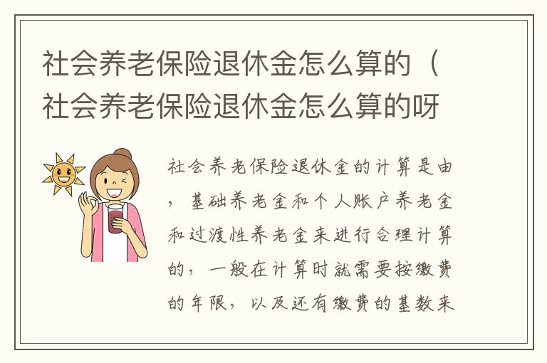 社会养老保险退休金怎么算的（社会养老保险退休金怎么算的呀）