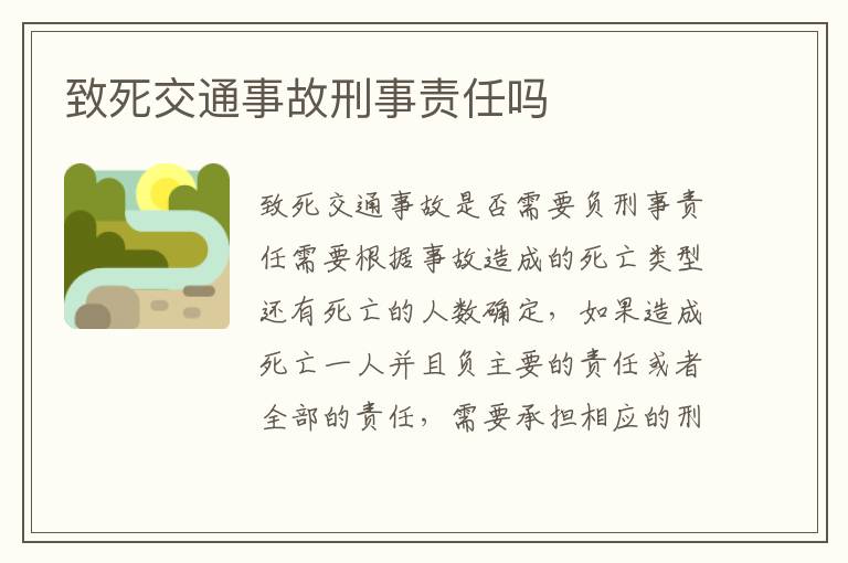 致死交通事故刑事责任吗