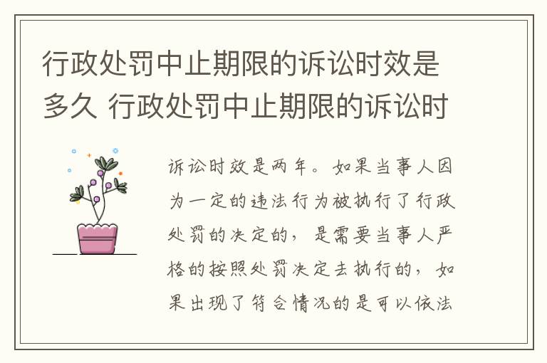 行政处罚中止期限的诉讼时效是多久 行政处罚中止期限的诉讼时效是多久内