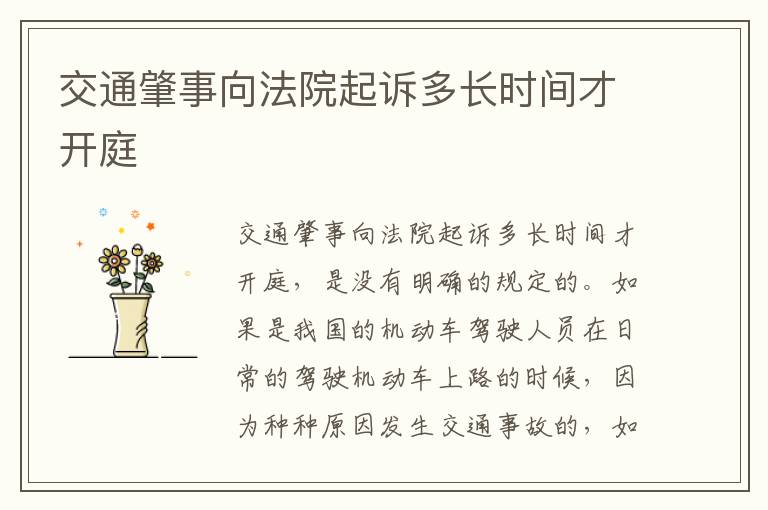 交通肇事向法院起诉多长时间才开庭