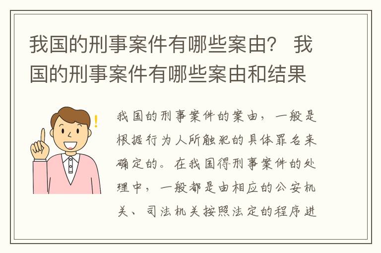 我国的刑事案件有哪些案由？ 我国的刑事案件有哪些案由和结果