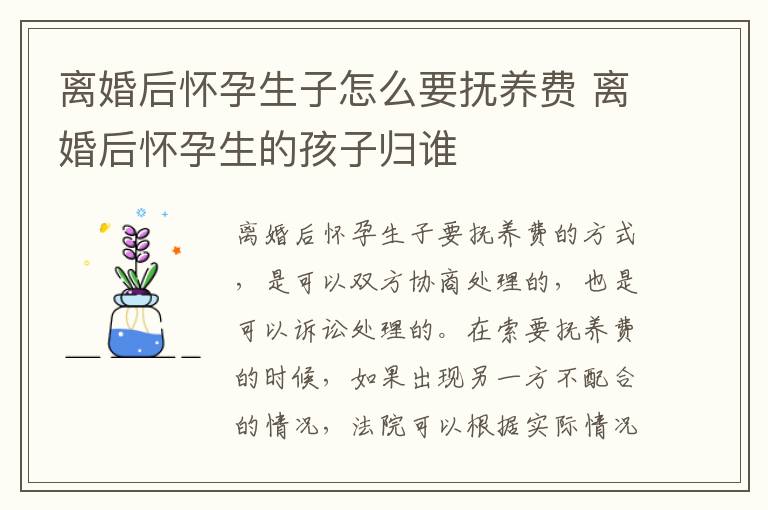 离婚后怀孕生子怎么要抚养费 离婚后怀孕生的孩子归谁